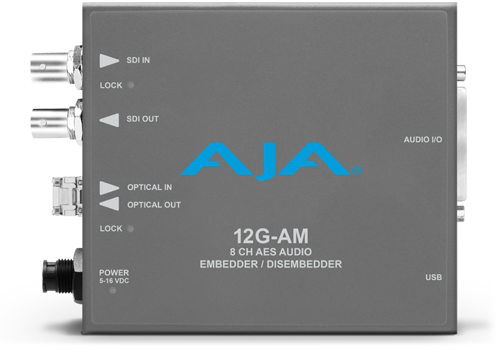 8-канальный эмбеддер/деэмбеддер аналогового звука AJA 12G-AM