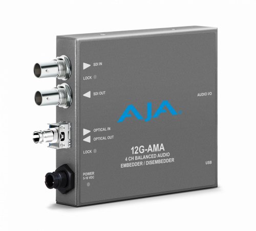 4-канальный эмбеддер/деэмбеддер аналогового звука AJA 12G-AMA-R-ST