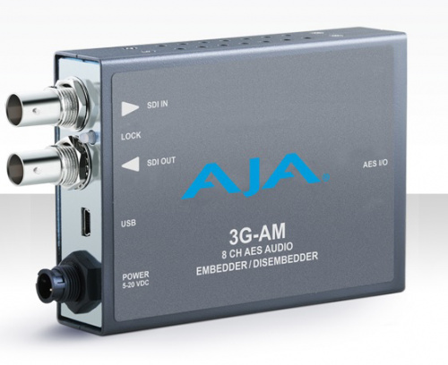 8-канальный эмбеддер/деэмбеддер AES-звука AJA 3G-AM-BNC