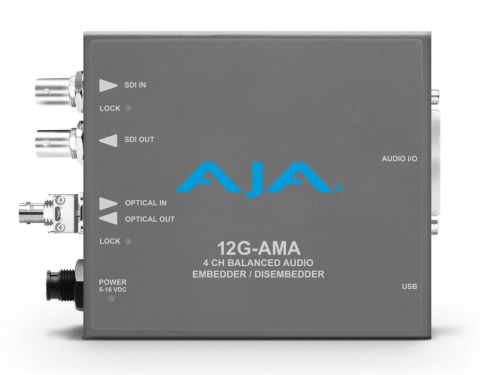 4-канальный эмбеддер/деэмбеддер аналогового звука AJA 12G-AMA