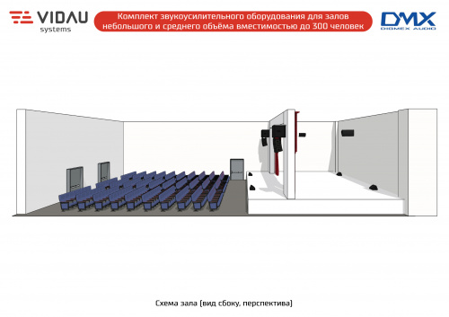 Комплект звукоусилительного оборудования для залов небольшого и среднего объёма вместимостью до 300 человек.