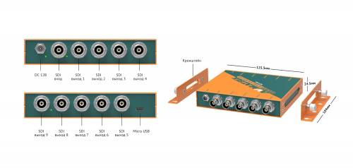 Усилитель-распределитель AVMATRIX SD1191 3G-SDI 1×9 с восстановлением тактовой частоты,
